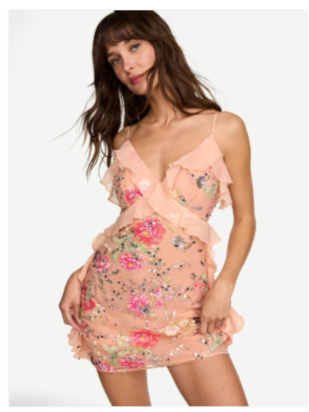 Victorias Secret Dream Angels Sweet Melody Flutter Embellished Mini Slip Dress S